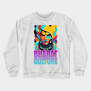 bharat indian culture sticker style graphic illustration Crewneck Sweatshirt